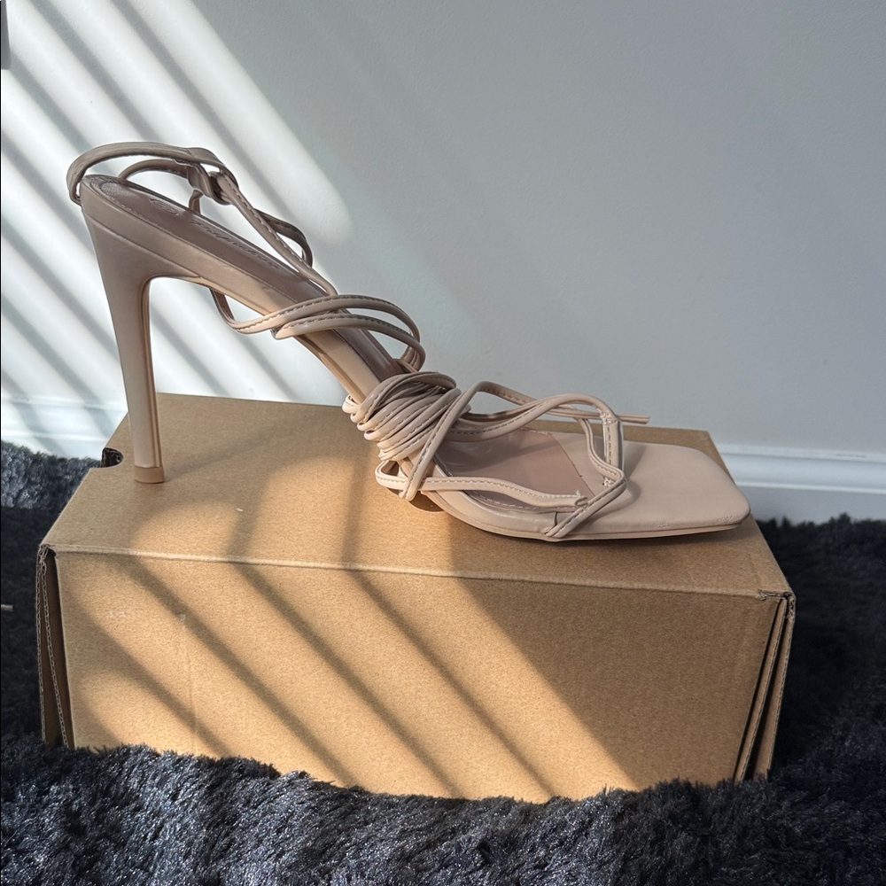Elegant Tan Strappy Heels
